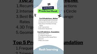 Predicted GCSE Maths Topics for Resits Access our predicted paper tutorials on the Flash Learning [upl. by Thant]