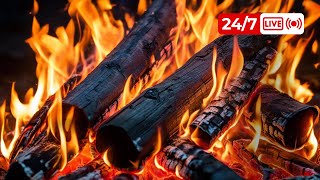 🔥 Cozy Fireplace 4K LIVE 247 Fireplace with Crackling Fire Sounds Christmas Fireplace 2024 [upl. by Asyen]