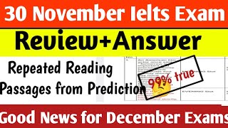 30 November 2024 Ielts Exam ListeningReading Answers  Review  Academic  Evening Slot🔥 [upl. by Analaf]