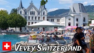 Walking and Driving in Vevey beautiful City in Switzerlandtravel holiday [upl. by Lledra]