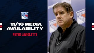 NYR Practice Peter Laviolette Media Availability  Nov 16 2024 [upl. by Viens538]