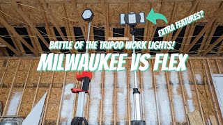 Flex VS Milwaukee  Battle Of the Tripod Work Lights [upl. by Bierman164]