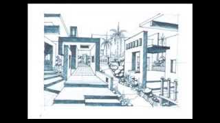 Perspective Drawing  Draw a garden in 1point perspective shorts [upl. by Ronald730]