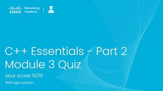 C Essentials  Part 2  Module 3 Quiz  CISCO NETACAD CPPE2 2023 cisco vu module3 [upl. by Reste945]