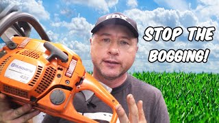 HowTo Adjust Your Chainsaw Carburetor So It Stops Bogging Down Stihl Husqvarna Poulan [upl. by Sisely265]