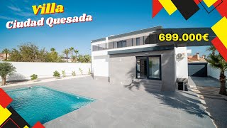 4 bedroom 3 bathroom contemporary villa located in Ciudad Quesada  Town center [upl. by Newcomer]