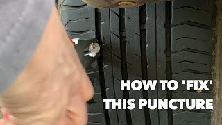 Trying the rope plug puncture repair kit [upl. by Ehcnalb]