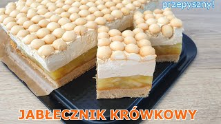 Krówka z jabłkami i przepysznym kremem 👌 pyszne jabłkowe ciasto na każdą porę roku 👍 jabłecznik 🍎🍏 [upl. by Urbannai387]