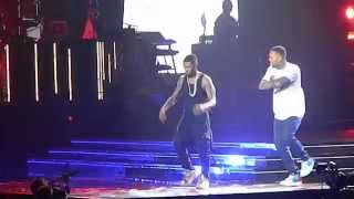 Usher brought out Chris Brown live at URXTOUR  Loyal amp New Flame [upl. by Nylahsoj]