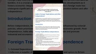 Foreign trade before and after independence indianeconomy examprepcommercestudy viralshortslike [upl. by Quincey]