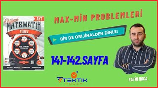 ORİJİNAL TÜREV 2024 MODEL141142SAYFA MAXMİN PROBLEMLERİ BİR DE ORJİNALDEN DİNLETEKTIKHOCAM [upl. by Bidget]