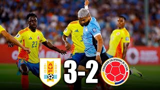 URUGUAY vs COLOMBIA 32  GOLES y RESUMEN del PARTIDO  Eliminatorias Sudamericanas 2024 [upl. by Rimahs236]