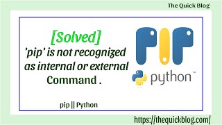 pip is not recognized as an internal or external command  Python pip error fix [upl. by Aitat]