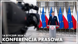 Konferencja prasowa marszałka Sejmu Szymona Hołowni [upl. by Eicyaj]