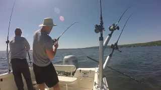 Chautauqua Muskie Fishing  Muskie Musky Trolling Strikes [upl. by Tanaka]