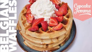 Fluffy Crispy PipingHot Belgian Waffle Recipe  Cupcake Jemma [upl. by Girhiny363]