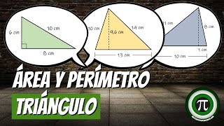 ÁREA Y PERÍMETRO DE UN TRIÁNGULO [upl. by Leinnad534]