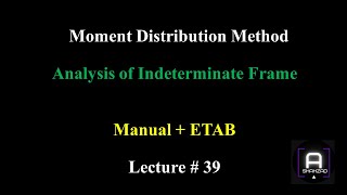 Moment Distribution Method Frame Manual  ETAB [upl. by Pinsky]