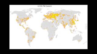 Wannacry Ransomware Animated Map [upl. by Anagrom530]