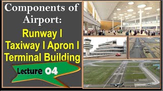 Components of Airport l Runway l Taxiway l Apron l Control Tower l Terminal Buildings [upl. by Neela871]