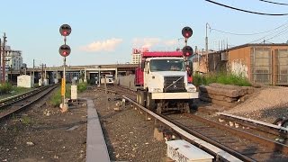 LIRR HiRail Dump Truck Convoy at LIC [upl. by Body784]