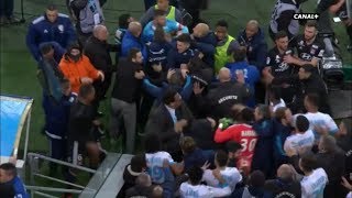 Bagarre générale entre joueurs Marseillais et Lyonnais à la fin du match  18032018 [upl. by Aekerly734]