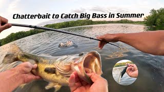 Chatterbait to Catch Big Bass in Summer  Bank Fishing [upl. by Guidotti]