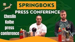 SPRINGBOKS Cheslin Kolbe press conference ahead of Brisbane test vs Wallabies [upl. by Gnay]