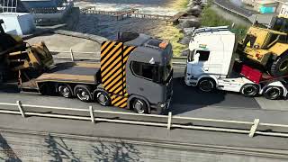 ton heavy load Hill drive Ets2 quarry road in kirkenes promods13heavy traffic scania truck [upl. by Arela]