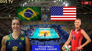 BRASIL X USA AO VIVO LIGA DAS NAÇÕES VÔLEI FEMININO ONDE ASSISTIR COM IMAGENS [upl. by Lehctim]