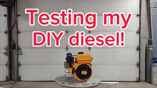 Testing my DIY diesel in an engine Chinese diesel 168F [upl. by Ahens]