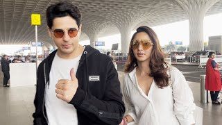 Kiara Advani amp Sidharth Malhotra Spotted At Mumbai Airport [upl. by Tade951]