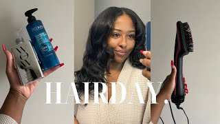 SILK PRESS SUR CHEVEUX NATURELS REVIEW BROSSE SOUFFLANTEJE COUPE MES POINTESFLEXI RODS [upl. by Jollanta342]