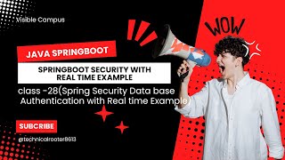 Spring boot tutorials for Beginners in Telugu Class  28Database Authentication in Spring security [upl. by Stag806]