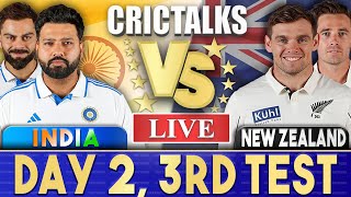 Live IND Vs NZ Day 2  3rd Test  Live Scores amp Commentary  India vs New Zealand  Last 15 [upl. by Ardekan75]