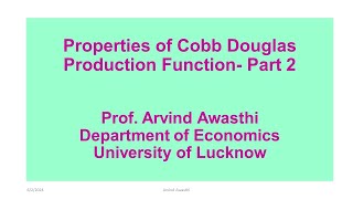 Cobb Douglas Production Function  Part 2 [upl. by Elleynad]