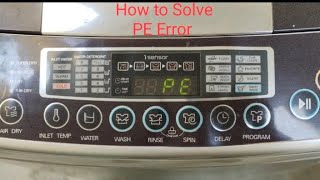 how to solve PE error in LG washing machine [upl. by Naginarb555]