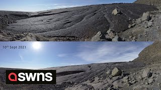 Shocking timelapse footage shows rapidly melting glaciers in Iceland over six weeks  SWNS [upl. by Kristine222]