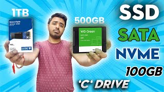 How to Choose Between SATA SSD or NVMe for Your Desktop  Ideal C Drive Memory Size For Every PC [upl. by Aneehsram372]