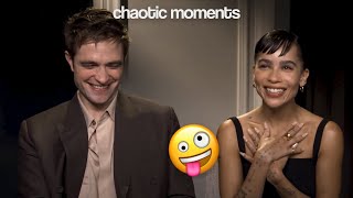 robert pattinson and zoe kravitz being chaotic during the batman press tour [upl. by Akiner]