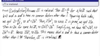 Discrete Math  Irrational Proofs [upl. by Peggi]