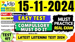 IELTS Listening Practice Test 2024 with Answers  15112024  Test No  917 [upl. by Randi]