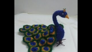 Easy Peacock Making in Hindi  Rukhwat Ideas Diy Home Decoration how to makeMor Crochet Peacock [upl. by Anaek]