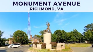 Driving on Monument Ave from Beginning to End  Richmond VA  July 2023 [upl. by Bores]