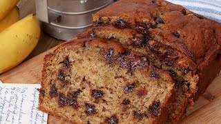 Chocolate Chip Banana Bread Recipe 🍌🍫 [upl. by Tracey]