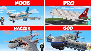 Minecraft AIRPLANE HOUSE BUILD CHALLENGE  NOOB vs PRO vs HACKER vs GOD  Animation [upl. by Vardon]