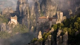 Meteora Greece  suspended rocks with monasteries relaxing music HD [upl. by Vassili]