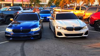 2019 BMW M550I VS 2020 BMW M340I Drag race Battle of the beamers [upl. by Grosvenor]