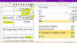 DOUBT Class Dividend Policy of CMA Inter FMBDA 2022 Syll J23 amp D22  Q5aii [upl. by Roberta]