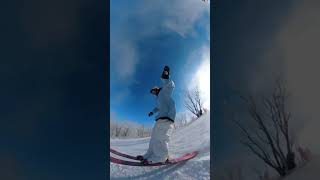 How smooth it is Miss freshies skiing snowboardgirl skiingislife [upl. by Hanoj]